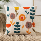 Geborduurde Sierkussenhoes – Kleurrijke Bloemmotieven | FleurCanvas
