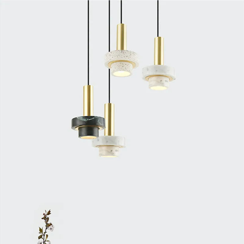 Pillar Marmo | Elegante Marmeren Hanglamp – Natuursteen & Goud – Minimalistisch