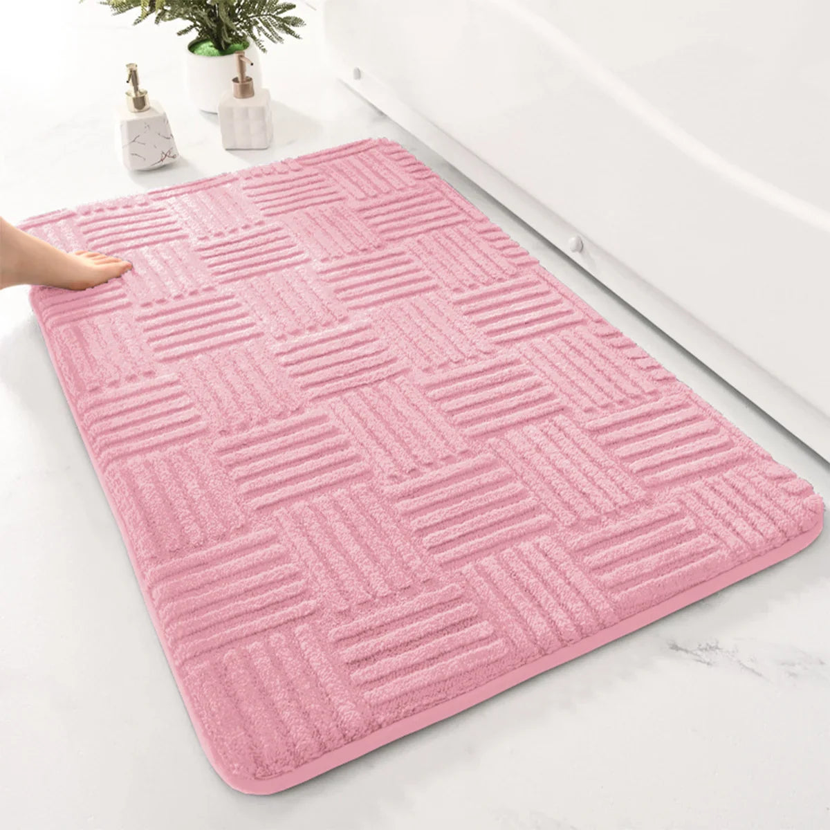 Tessora | Dikke Gestreepte Antislip Badmat