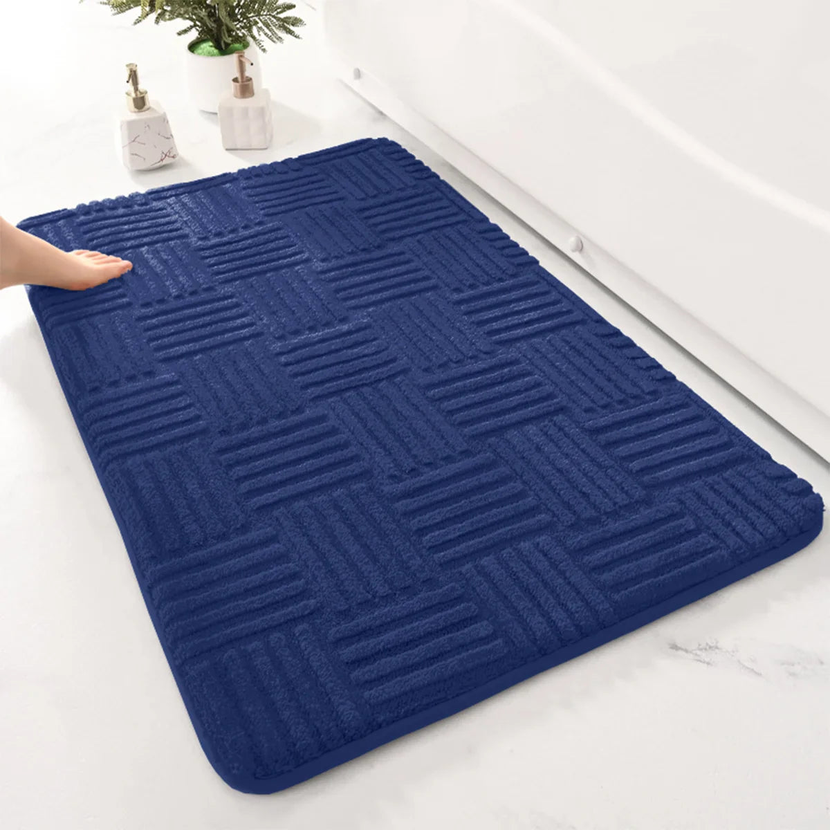 Tessora | Dikke Gestreepte Antislip Badmat