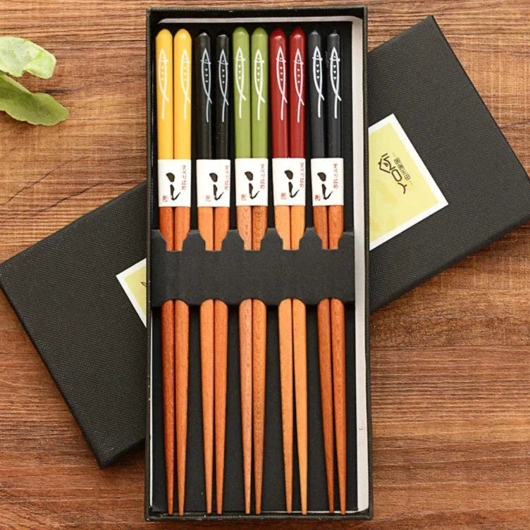 Irodori | Luxe 5-delige Bamboe Eetstokjes Set