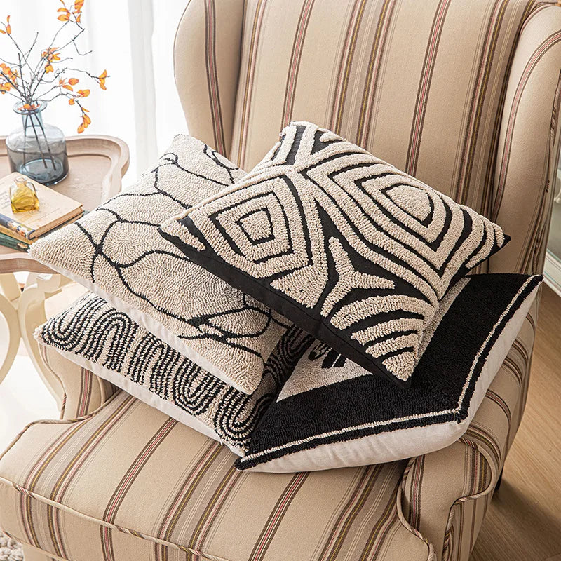 Linia | Moderne Geometrische Tufted Kussenhoes