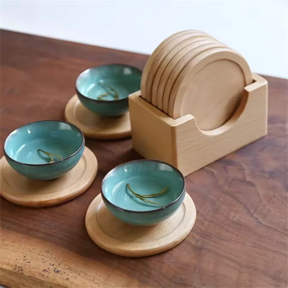 Komorebi | Japanse Houten Onderzetter Set