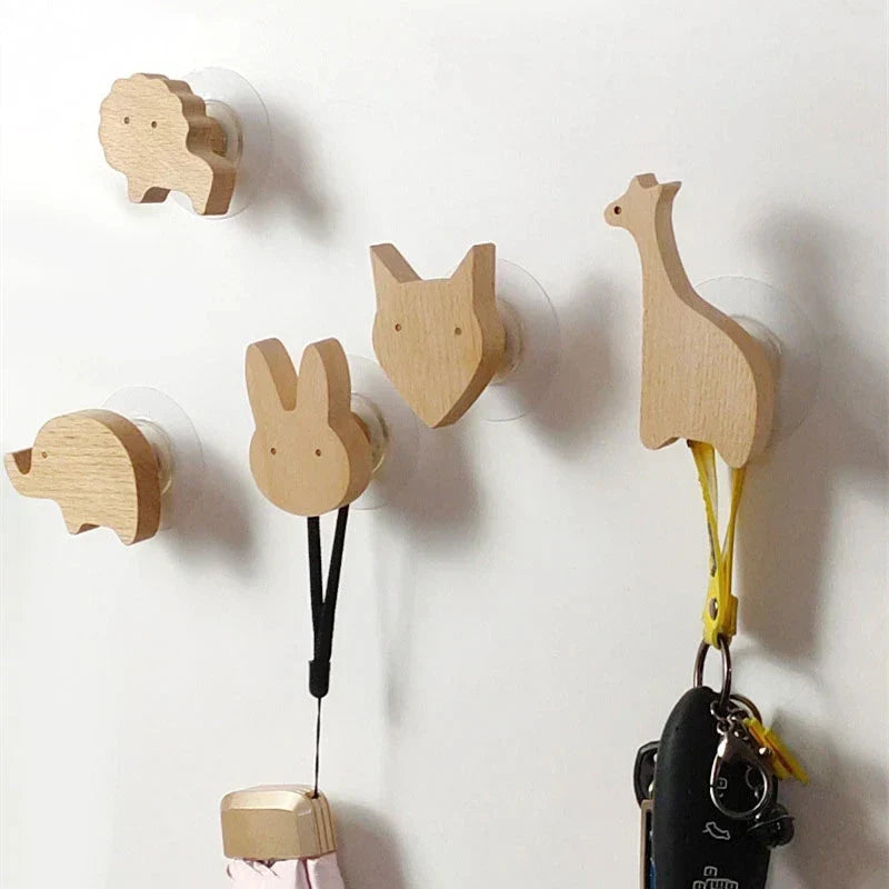 ZooHooks | Speelse Houten Wandhaken met Dierenmotieven
