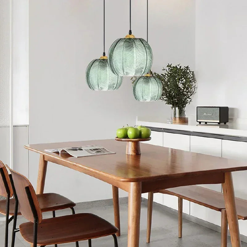 Verdelia | Scandinavische Glazen Hanglamp met Bladstructuur