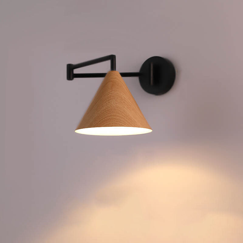 Noren | Nordic Minimalistische Wandlamp met Zwenkarm en Houtlook