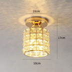 Kristallen Plafondlamp – E27 – Goud & Glas | Elara