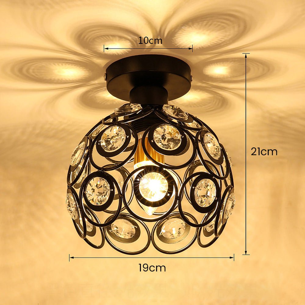 Bijou | Compacte Plafondlamp met Kristallen – Sfeervol Lichtpatroon