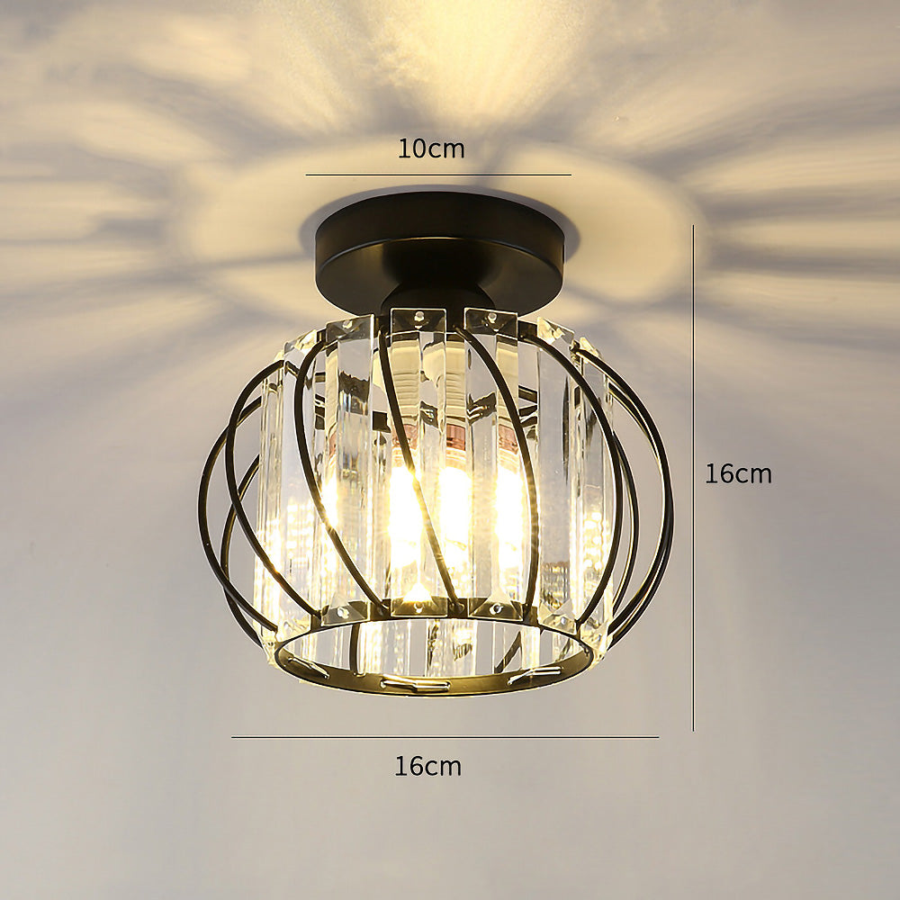 LuceDorata | Plafondlamp met Glas & Metaal – Zwart of Goud – Modern Design
