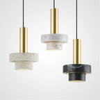 Pillar Marmo | Elegante Marmeren Hanglamp – Natuursteen & Goud – Minimalistisch