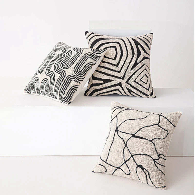 Linia | Moderne Geometrische Tufted Kussenhoes