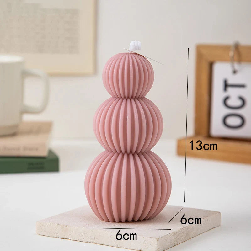 Auralithis | Geometrische Sfeer Geurkaars met Golfontwerp