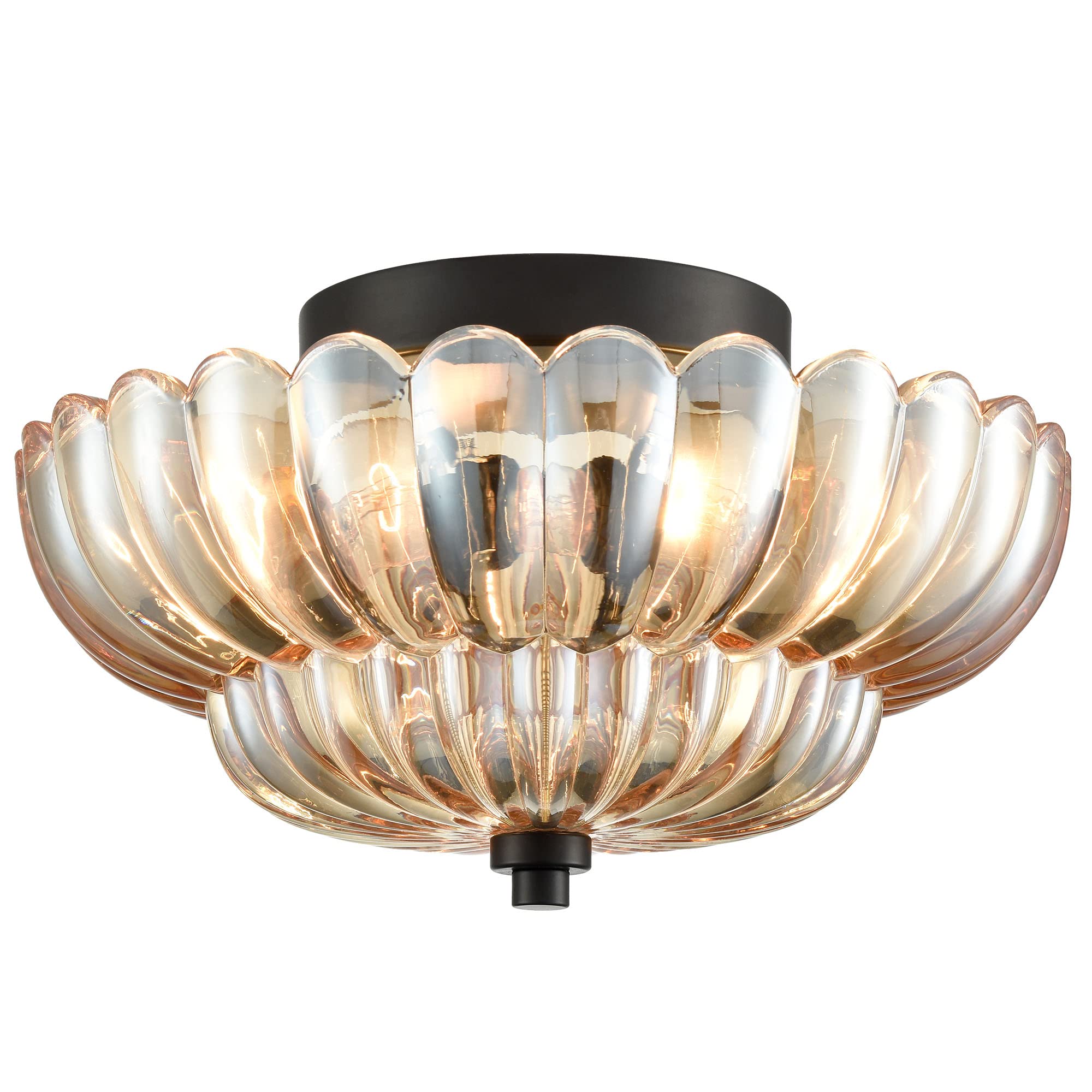 Artisanze | Plafondlamp met Retro Geribbeld Glas