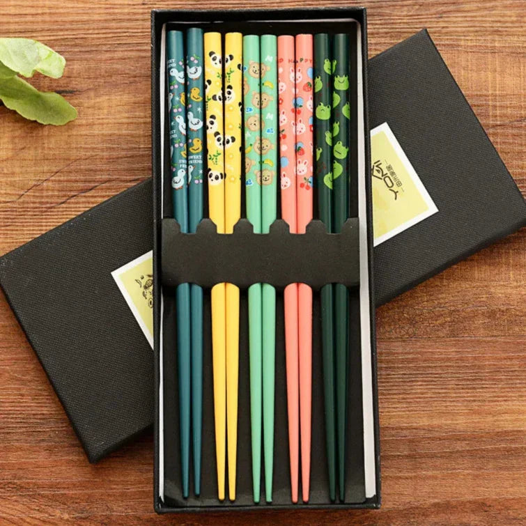 Irodori | Luxe 5-delige Bamboe Eetstokjes Set