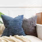 Renlo | Chenille Sierkussenhoes met Bamboe Structuur