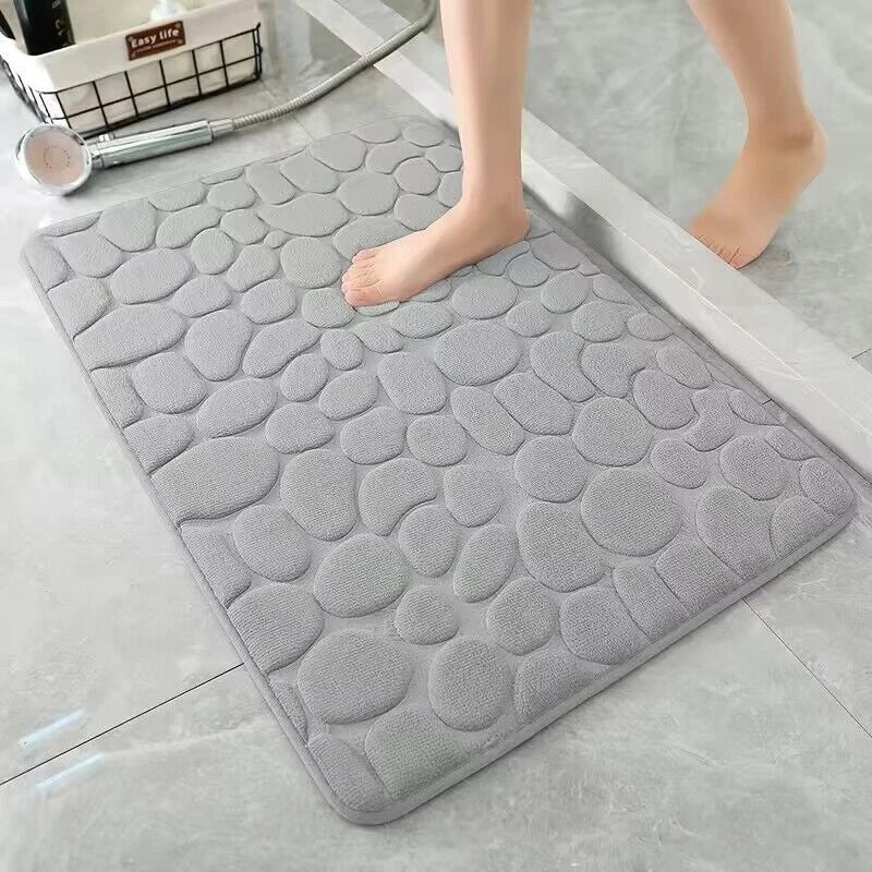 Kivora | Antislip Badmat van Traagschuim met Kiezelreliëf