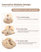 Adatto | Modulair Anti-Stress Hondenkussen – Meegroeiend Design & Bankbeschermer – Wasbaar & Antislip