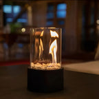 Rond Glo | Compacte Tafelhaard – Met Decoratiestenen – Rookvrij & Bio-ethanol
