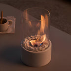 Rond Glo | Compacte Tafelhaard – Met Decoratiestenen – Rookvrij & Bio-ethanol