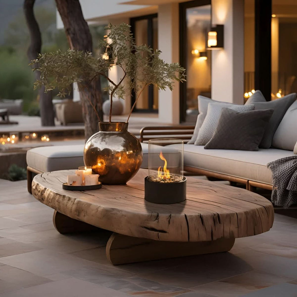 Rond Glo | Compacte Tafelhaard – Met Decoratiestenen – Rookvrij & Bio-ethanol