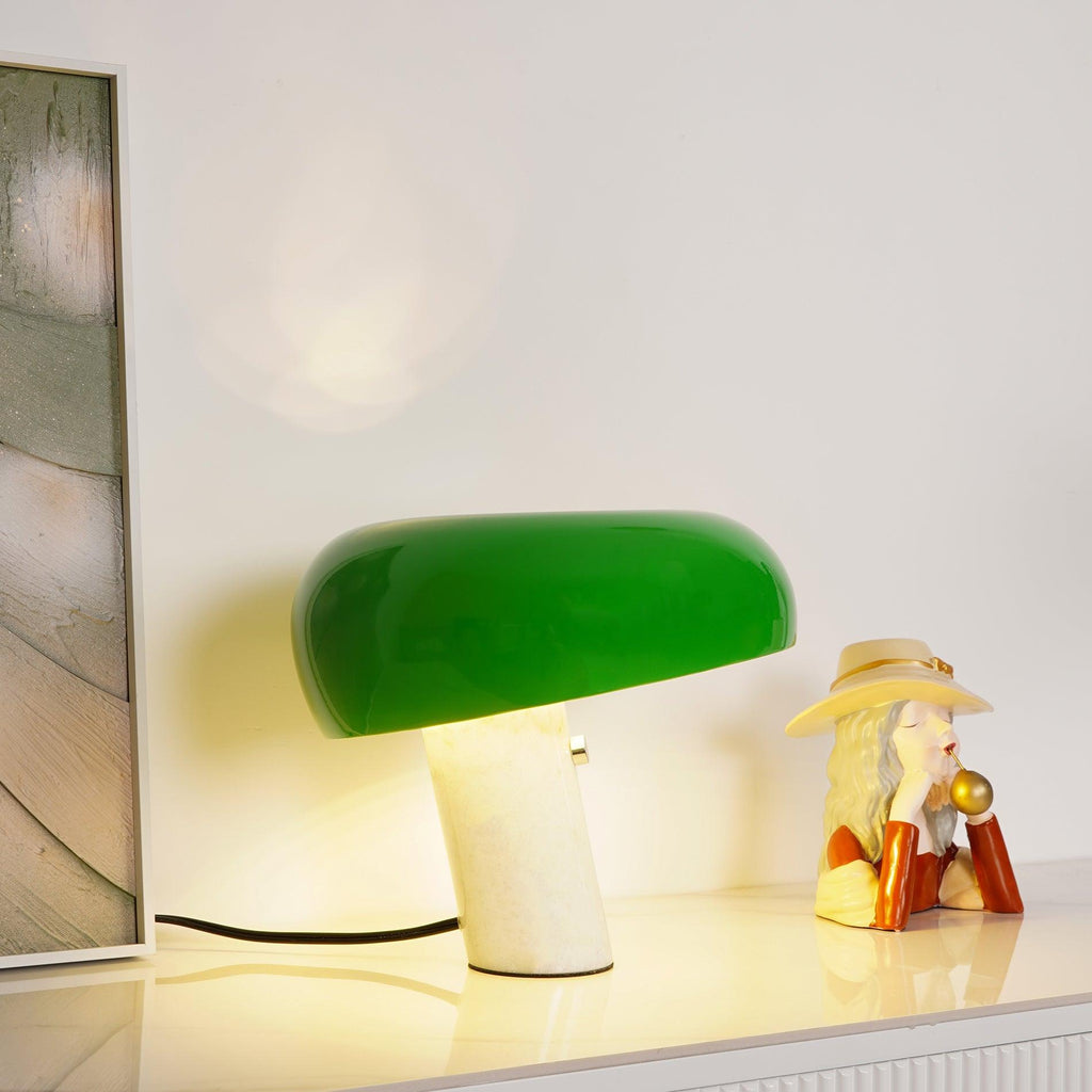 Marmo Riflesso | Design Tafellamp – Italiaans Carrara Marmer – Metaal & Glas – Nostalgisch Silhouet