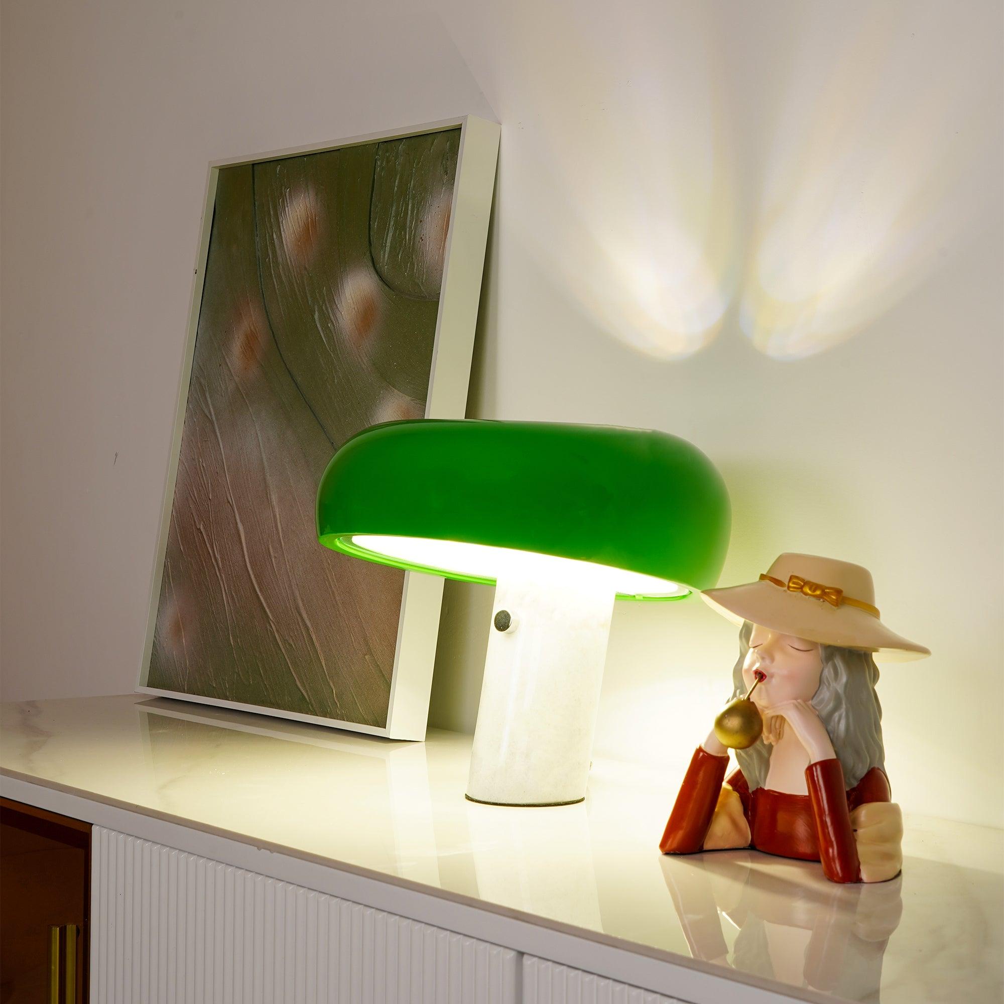 Marmo Riflesso | Design Tafellamp – Italiaans Carrara Marmer – Metaal & Glas – Nostalgisch Silhouet