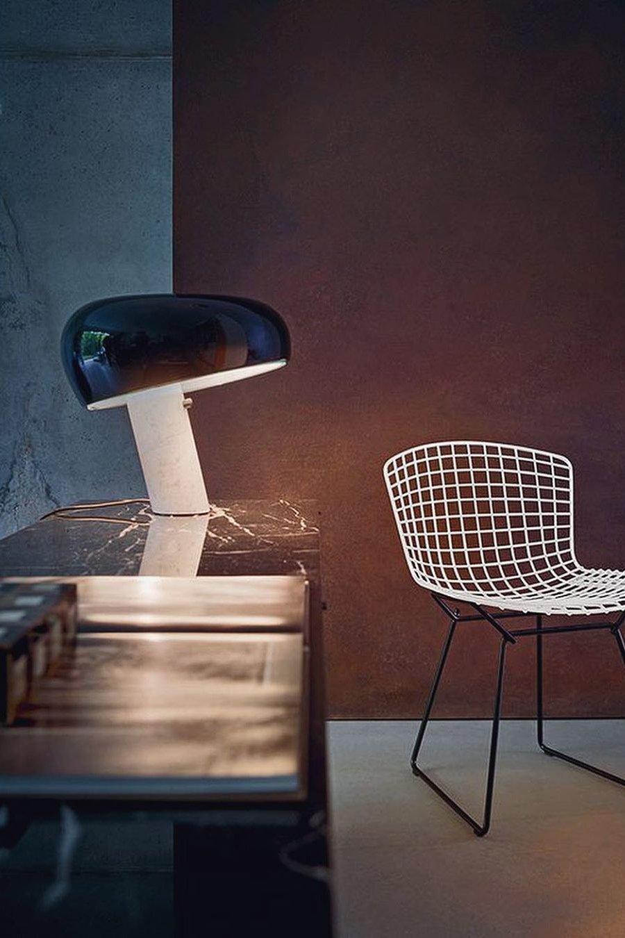 Marmo Riflesso | Design Tafellamp – Italiaans Carrara Marmer – Metaal & Glas – Nostalgisch Silhouet