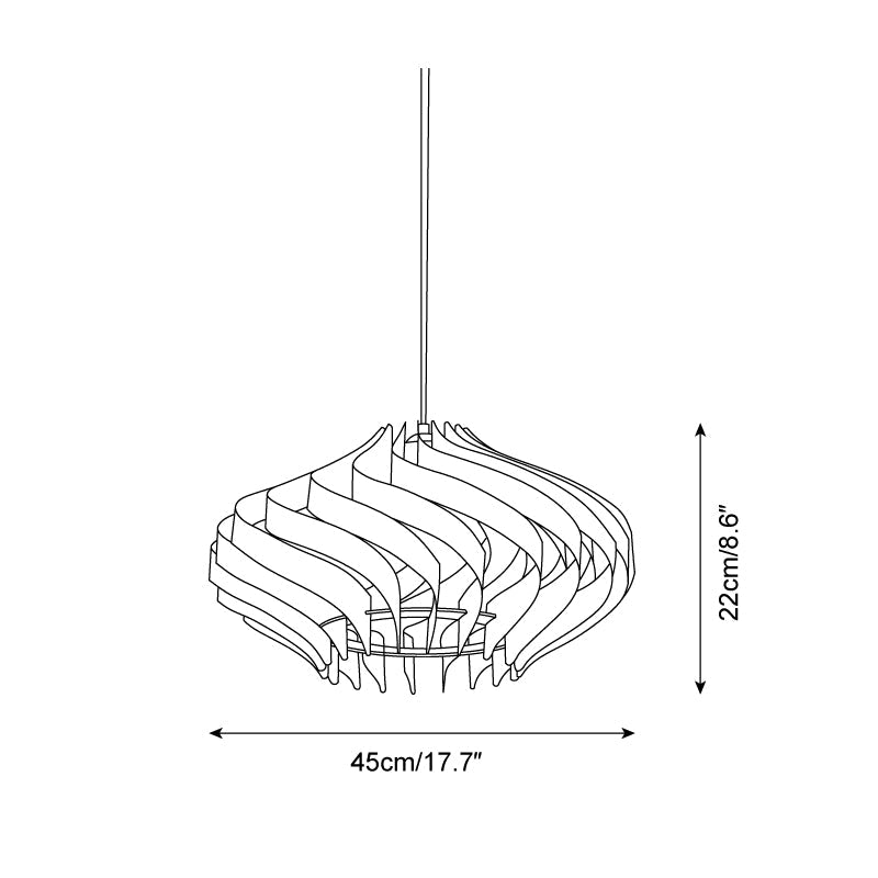 Syvara | Sculpturale Houten Hanglamp met Dynamische Spiraal