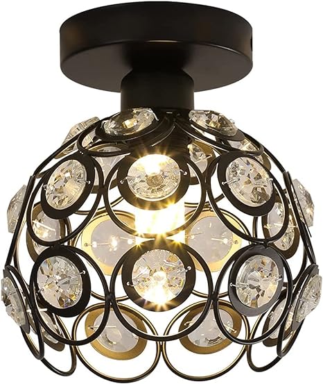 Bijou | Compacte Plafondlamp met Kristallen – Sfeervol Lichtpatroon