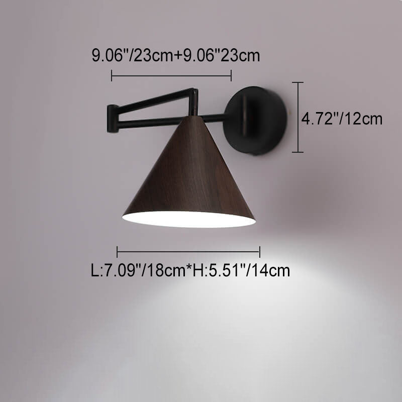 Noren | Nordic Minimalistische Wandlamp met Zwenkarm en Houtlook