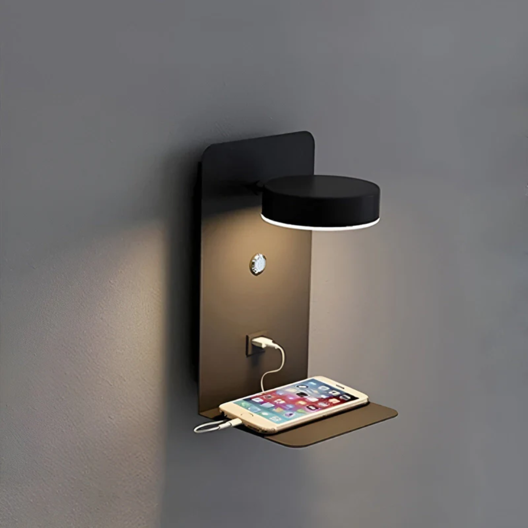 FlowDock | Minimalistische LED Wandlamp – Geïntegreerde USB Poort – Modern Design