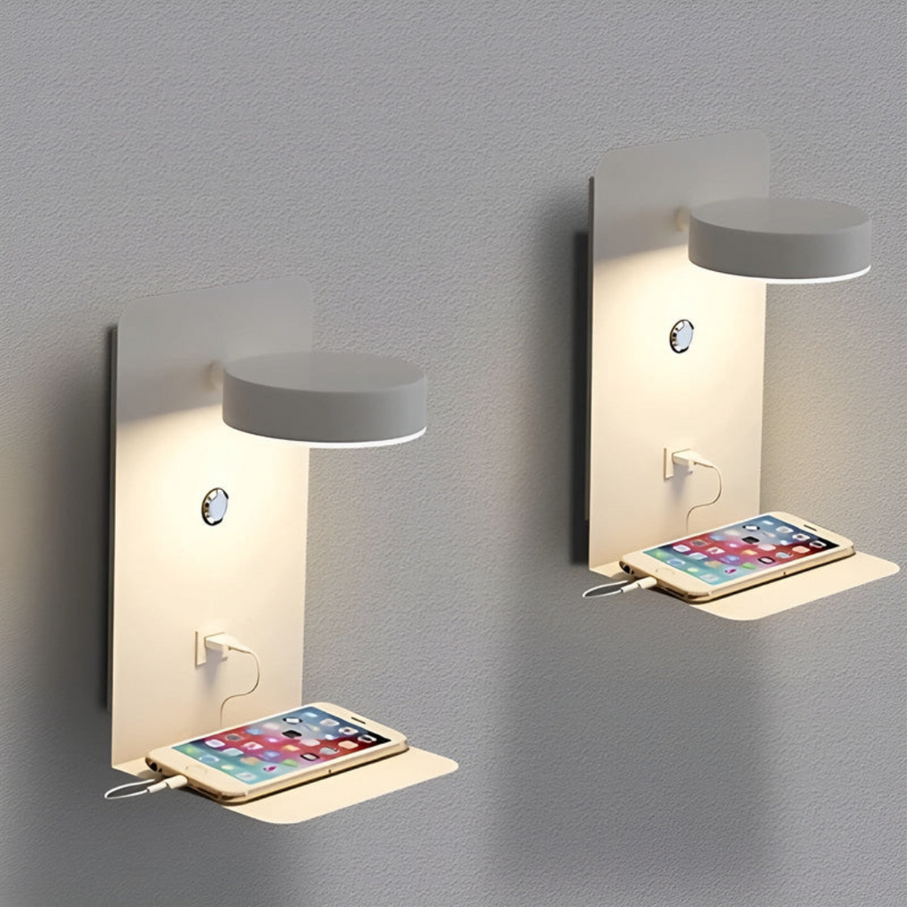 FlowDock | Minimalistische LED Wandlamp – Geïntegreerde USB Poort – Modern Design