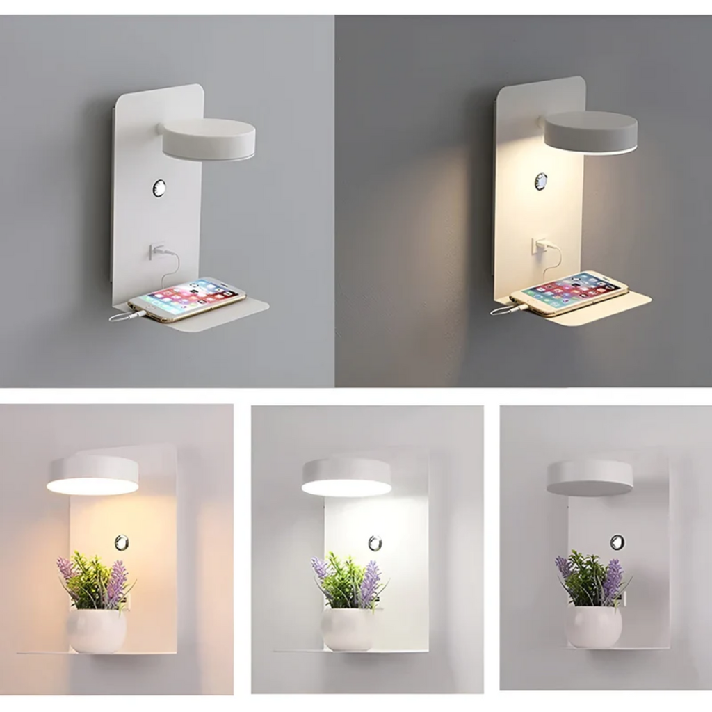 FlowDock | Minimalistische LED Wandlamp – Geïntegreerde USB Poort – Modern Design