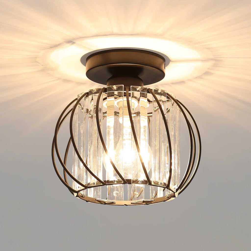 LuceDorata | Plafondlamp met Glas & Metaal – Zwart of Goud – Modern Design