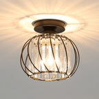 LuceDorata | Plafondlamp met Glas & Metaal – Zwart of Goud – Modern Design