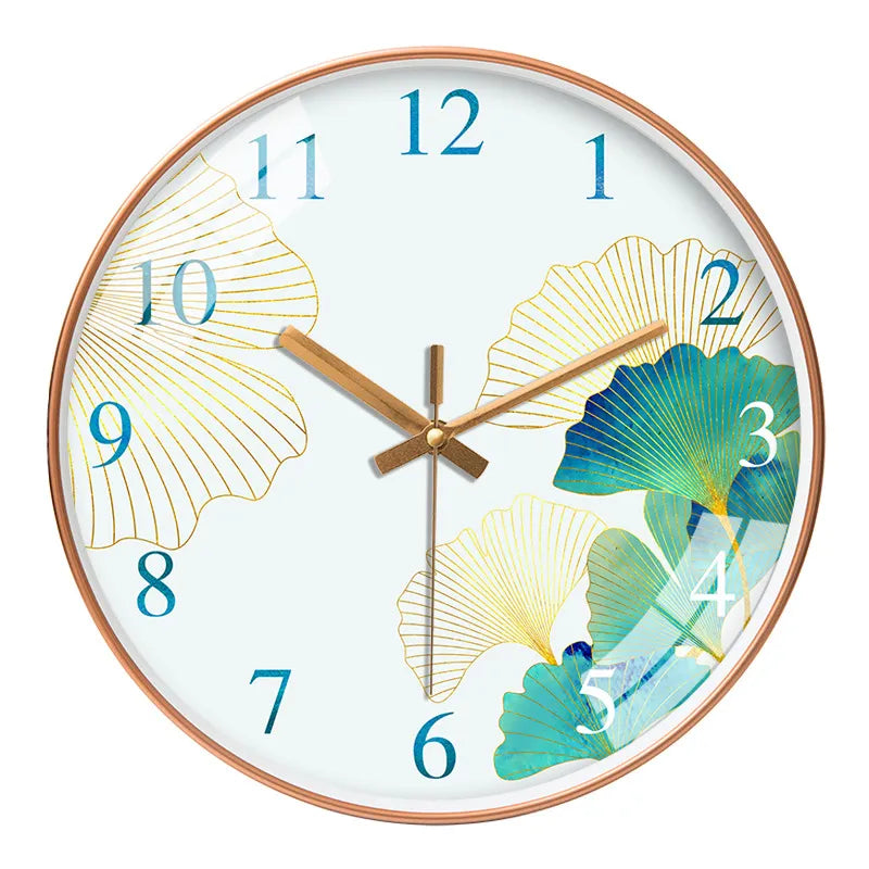 Fiorina | Geluidsloze Bloemenwandklok – Elegant Romantisch Design – 25 cm – Stil Kwartsuurwerk