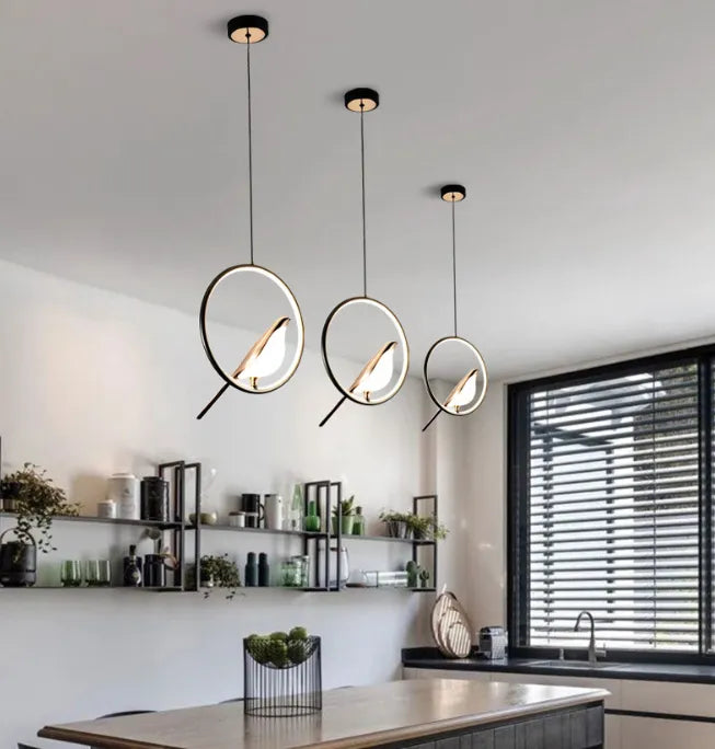 Uccello Oro | Design Hanglamp – Gouden Vogelaccent – Acryl & Metaal