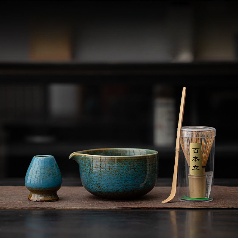 Zenzi | Handgemaakte Keramische Matcha Set – 4-delig – Authentiek Design