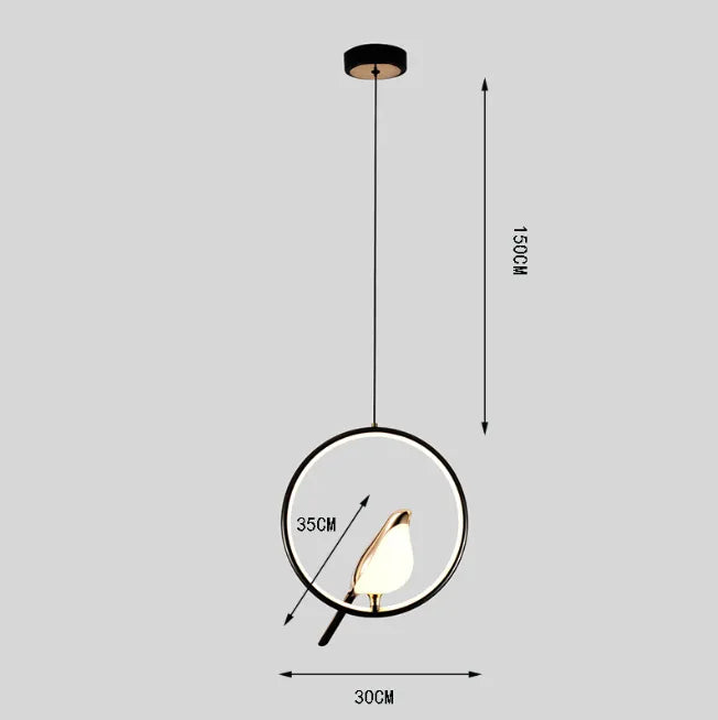 Uccello Oro | Design Hanglamp – Gouden Vogelaccent – Acryl & Metaal