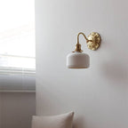 Vittoria | Vintage Keramische Wandlamp – Antiek Messing – Handgemaakt Karakter