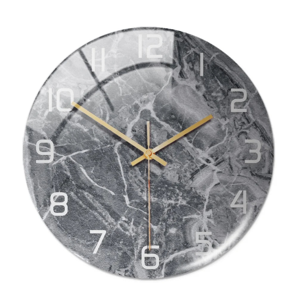 VenaLuxe | Moderne Wandklok in Marmer-look – Hoogwaardig Acryl – 30 cm