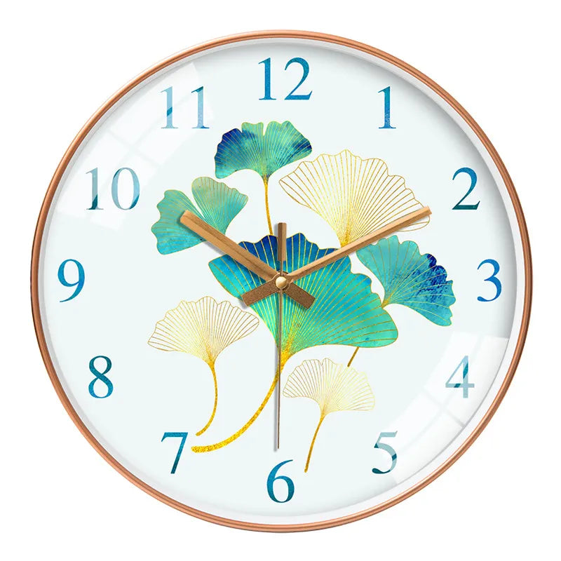 Fiorina | Geluidsloze Bloemenwandklok – Elegant Romantisch Design – 25 cm – Stil Kwartsuurwerk
