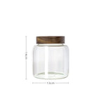 Klar Akasie | Luxe Glazen Voorraadpot – Acaciahouten Schroefdeksel
