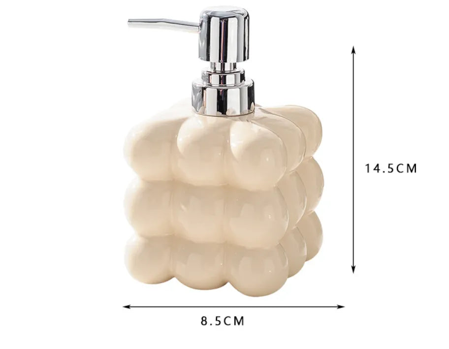Soapie | Luxe Keramische Zeepdispenser – Modern Bubbeldesign