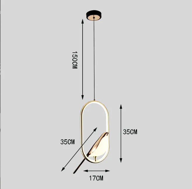 Uccello Oro | Design Hanglamp – Gouden Vogelaccent – Acryl & Metaal