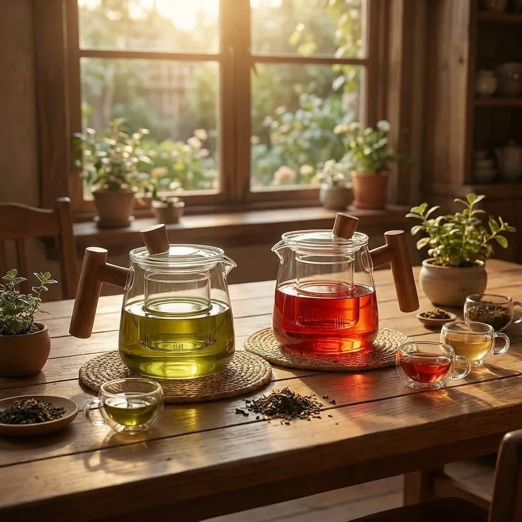 Fumo Legno | Luxe Borosilicaat Glazen Theepot – Houten Handvat – 550 ml