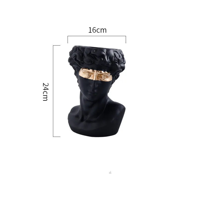 Rinascimento | Artistieke David Buste Vaas – Handbeschilderd Design – 24 cm