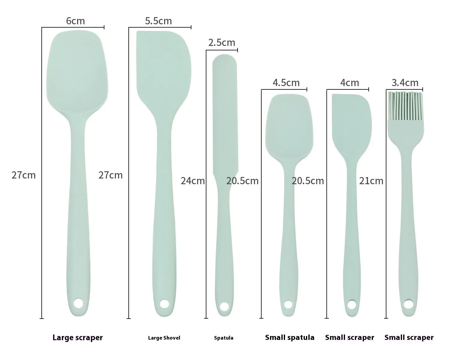 Cucina-Flex | 6-delige Siliconen Spatelset – Hittebestendig & Naadloos Design – Anti-aanbak Veilig