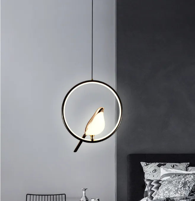 Uccello Oro | Design Hanglamp – Gouden Vogelaccent – Acryl & Metaal