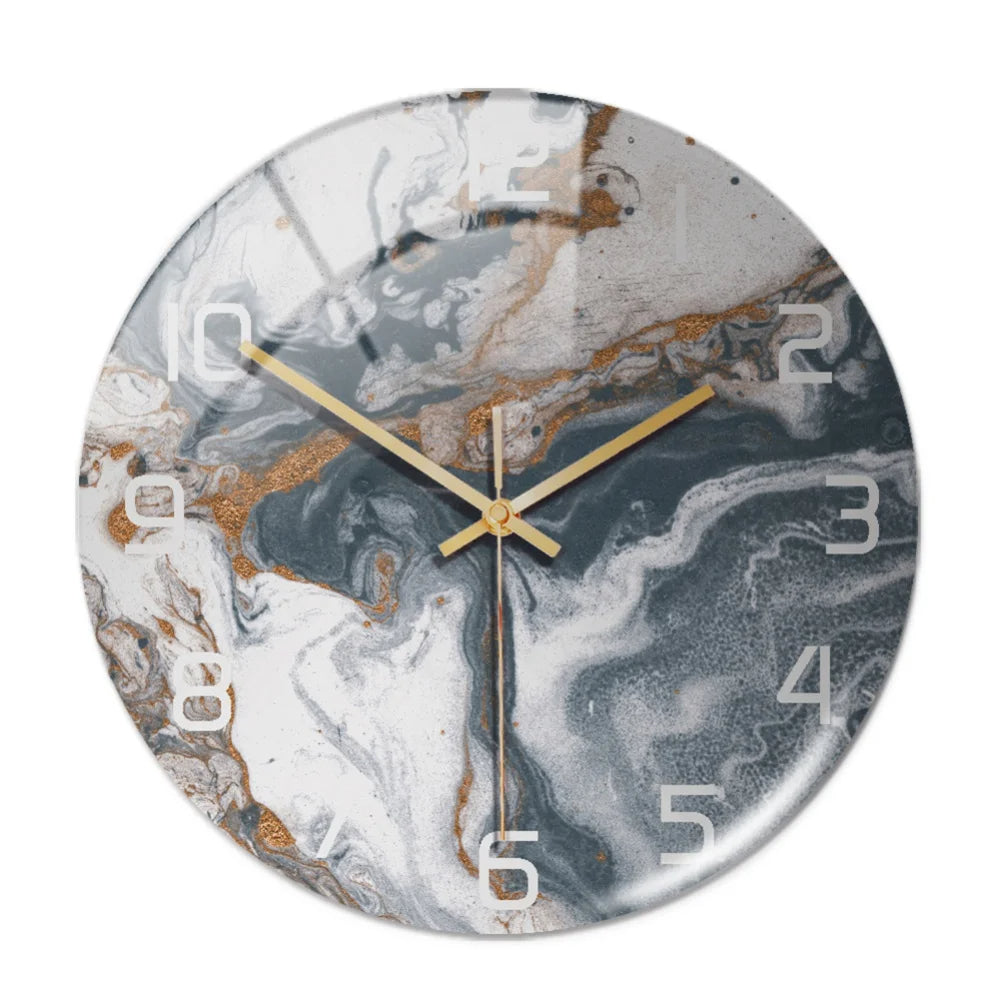 VenaLuxe | Moderne Wandklok in Marmer-look – Hoogwaardig Acryl – 30 cm